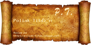 Poliak Titán névjegykártya